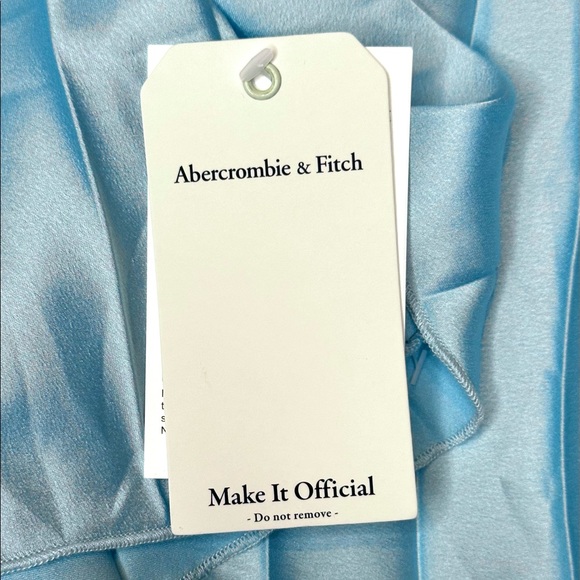 Abercrombie & Fitch Blue Satin Pleated Maxi Dress - Picture 8 of 10